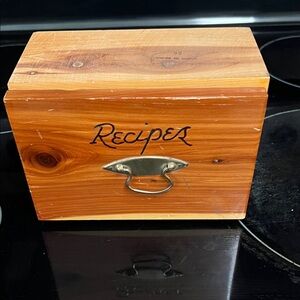 Wooden Recipe Box with Handle